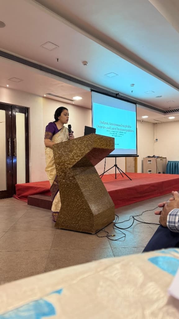 Dr. Swetha speaking at clinical conference